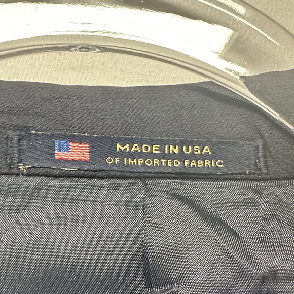 Hart Schaffner Marx Chicago Classic Fit Flat Front Navy Sports Coat Big & Tall - Picture 3 of 4